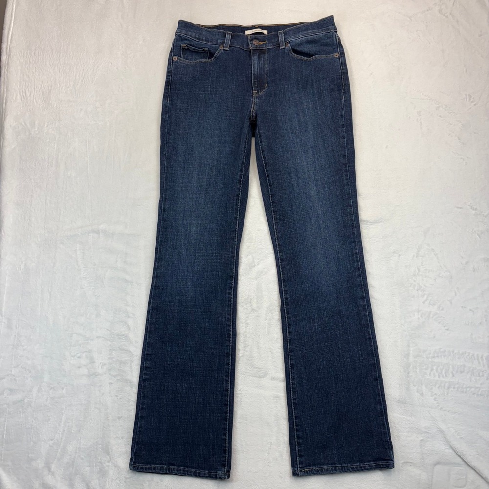 Levis Womens 8 Classic Boot Dark Wash Blue Mid Rise Stretch Denim Jeans 31x30.5